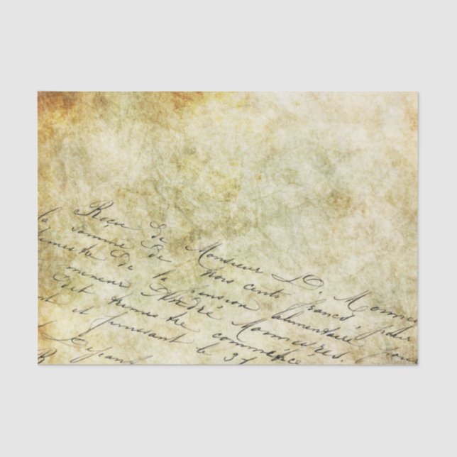 Antique Vintage Handwriting on Parchment Tissue Paper (Front)