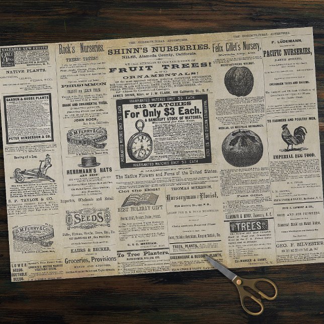 Antique Vintage Horticulture Ads Ephemera Tissue Paper (Creator Uploaded)