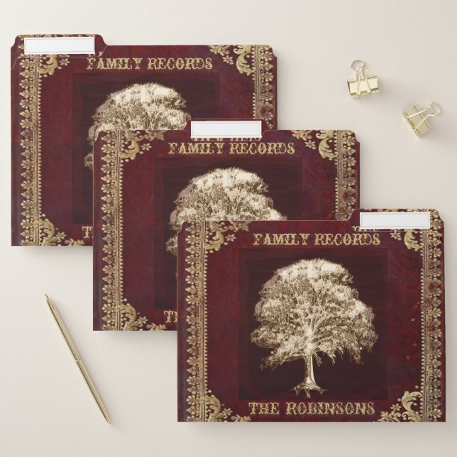 Antique Vintage Leather  Book Look Folder (Set)