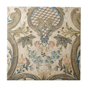 Antique Vintage Louis XV Floral Backsplash Ceramic Tile