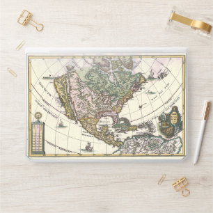 Antique Vintage Map of North America from 1690 HP Laptop Skin