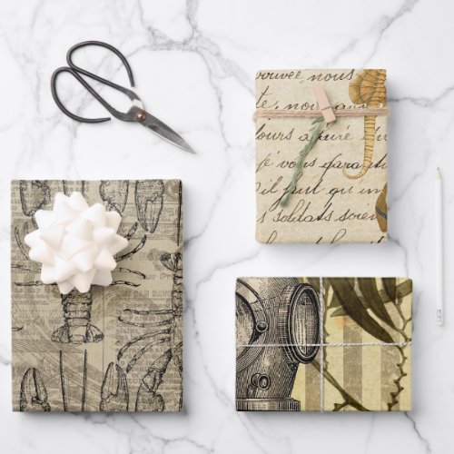 Antique Vintage Nautical Wrapping Paper Sheets