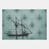 Antique Vintage Nautical Wrapping Paper Sheets (Front)