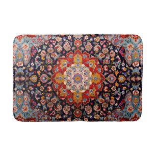 Antique Vintage Oriental Gold Red Persian Rug