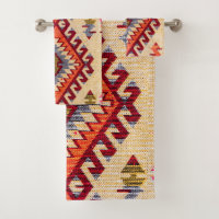 Antique Vintage Oriental Red Beige Kilim Turkish