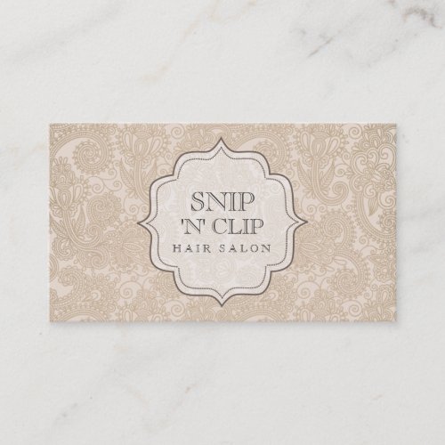 Antique Vintage Paisley Hair Stylist Fashion Business Card Templates