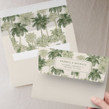 Antique Vintage Palm Tree Toile De Jouy Wedding