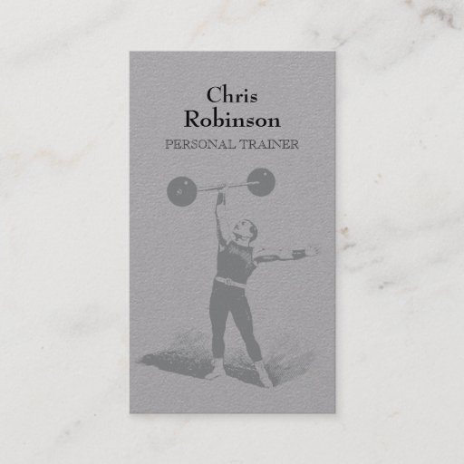 Customizable Gold Vintage Personal Trainer Business Card