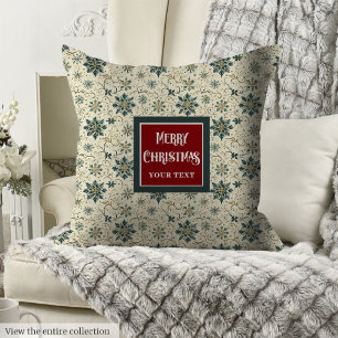 Antique vintage pillow with mossy green colors