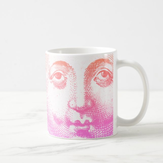 Antique Vintage Pink Sun Face Coffee Mug (Right)