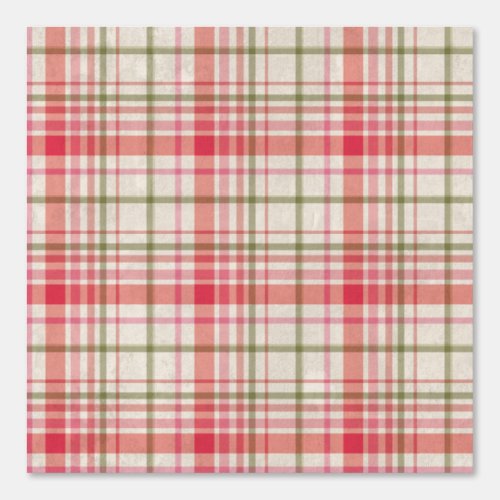 Antique Vintage Plaid Mute Red Green Beige Wallpaper