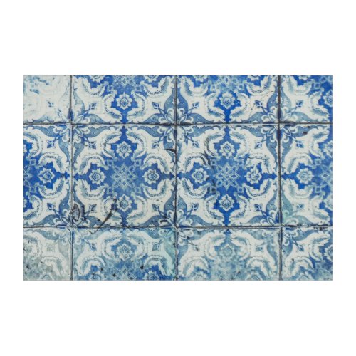 Antique Vintage Portuguese Tiles Pattern _ Azulejo Acrylic Print