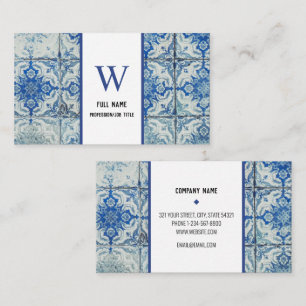 Antique Vintage Portuguese Tiles Pattern - Azulejo Business Card