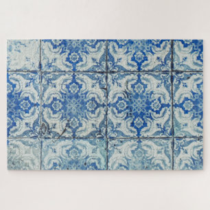Antique Vintage Portuguese Tiles Pattern - Azulejo Jigsaw Puzzle
