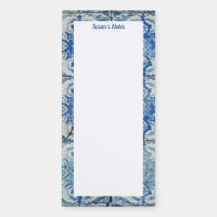 Antique Vintage Portuguese Tiles Pattern - Azulejo Magnetic Notepad
