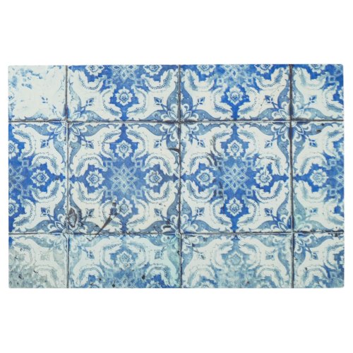 Antique Vintage Portuguese Tiles Pattern _ Azulejo Metal Print