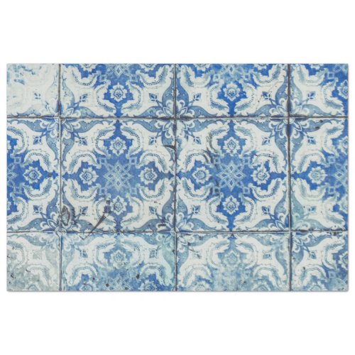 Antique Vintage Portuguese Tiles Pattern _ Azulejo Tissue Paper