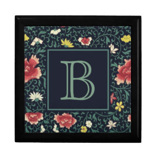 Antique Vintage Pretty Floral Monogram Gift Box