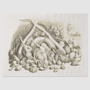 Antique Vintage Pumpkin Squash Beige Tissue Paper