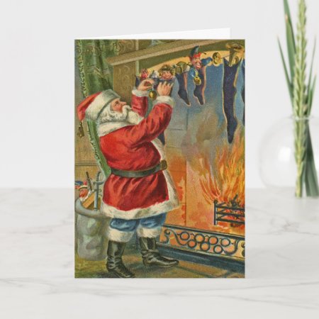 Antique Vintage Santa Christmas Card
