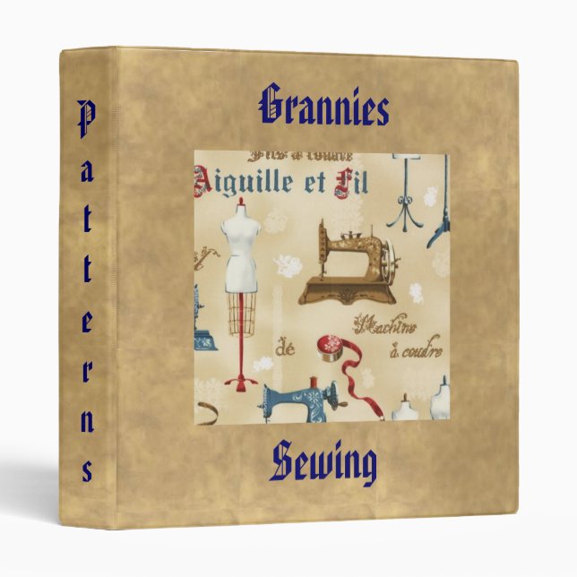 Antique Vintage Seamstress Sewing Binder (Front/Spine)
