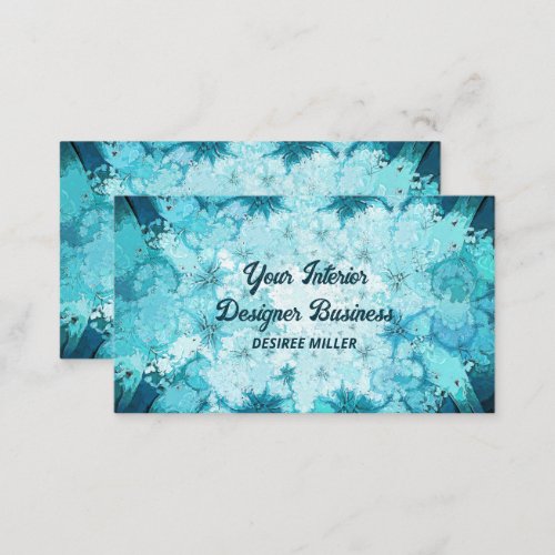 Antique Vintage Teal Blue Green Watercolor Texture Business Card