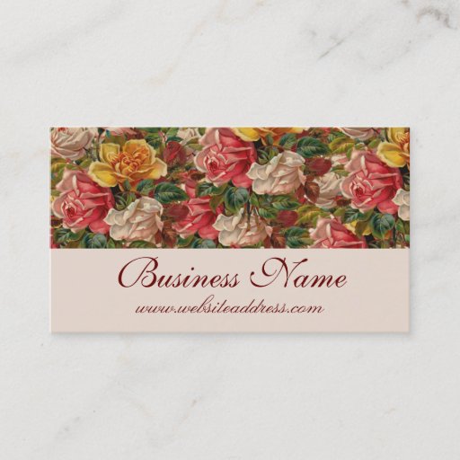 Customizable Antique Vintage Themed Roses Business Cards