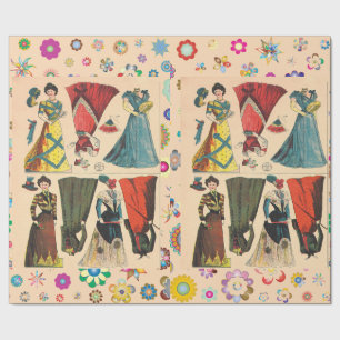 Antique Vintage Victorian paper dolls with dresses