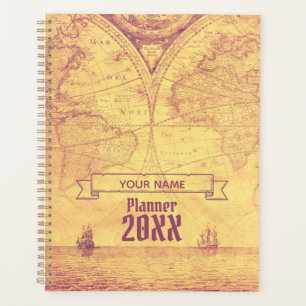 Antique Vintage World Map Adventurer Planner