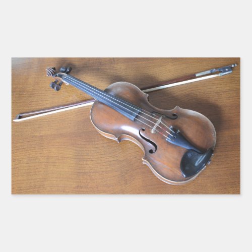 Antique Violin Rectangular Sticker