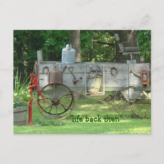 Antique Wagon & Supplies postcard-customize Postcard (Front)