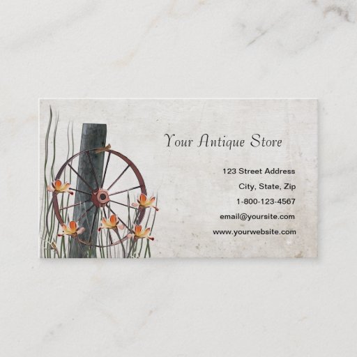 Customizable Antique Wagon Wheel Business Cards