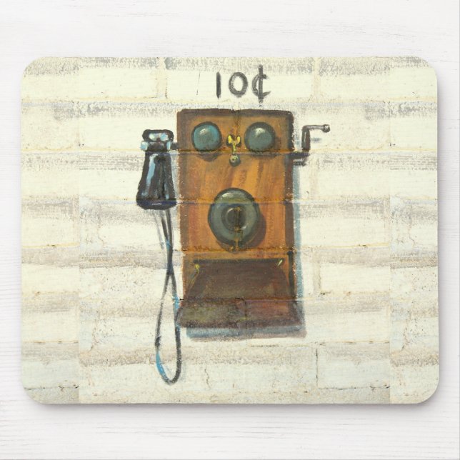 antique wall phone mousepad (Front)