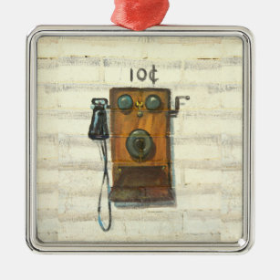 antique wall phone ornament