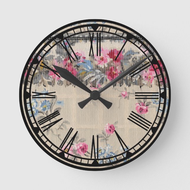 Antique Wallpaper Art Wall Clock (Front)