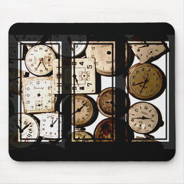 Antique Watch Face Triptych Mousepad (Front)