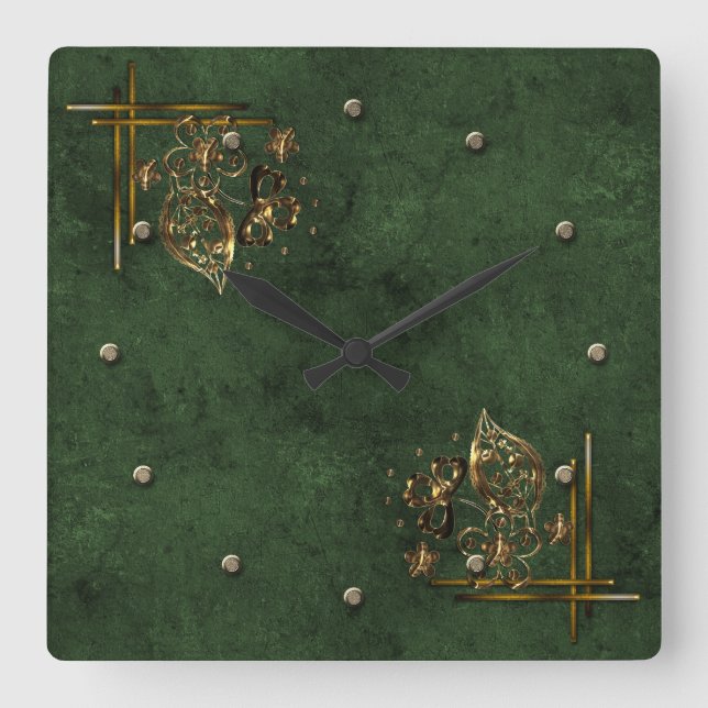 Antique watch square wall clock (Front)