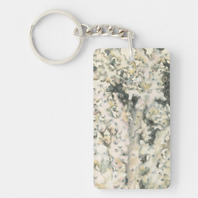 Antique Watercolor Coral Keychain (Front)