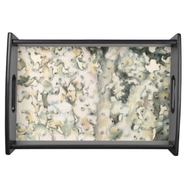 Antique Watercolor Coral Serving Tray (Front)