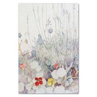 Antique Watercolor Wild Nasturtiums Tissue Paper