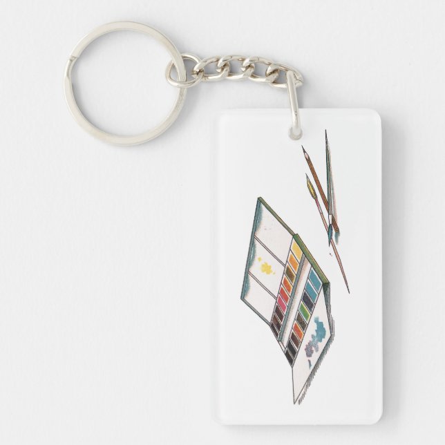 Antique Watercolors Paint Set Keychain (Front)