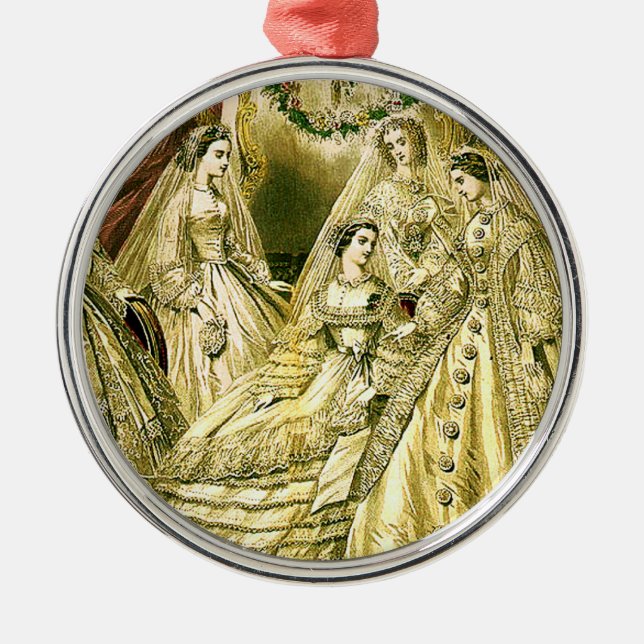 Antique Wedding Bridal Metal Ornament (Front)