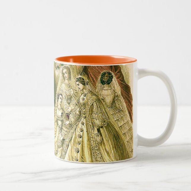 Antique Wedding Bridal Two-Tone Coffee Mug (Right)