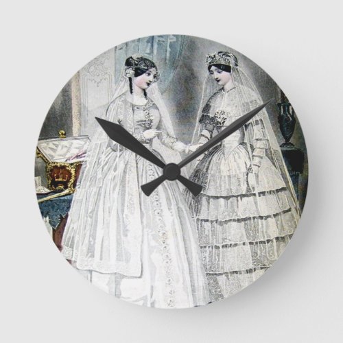 Antique Wedding Dresses Round Clock