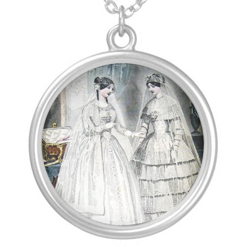 Antique Wedding Dresses Silver Plated Necklace