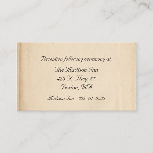 Antique Wedding enclosure cards Business Card