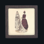 Antique Wedding Gift Box<br><div class="desc">This beautiful wedding illustration is from the 1800s,  showing a bride and her bridesmaid getting ready for the wedding.</div>