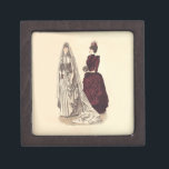 Antique Wedding Gift Box<br><div class="desc">This beautiful wedding illustration is from the 1800s,  showing a bride and her bridesmaid getting ready for the wedding.</div>