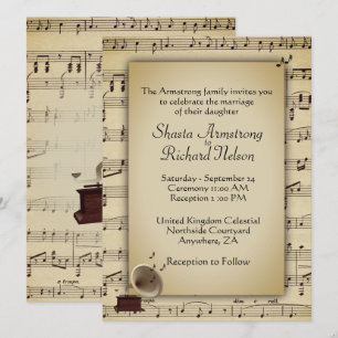 Antique Wedding Music Theme Invitation