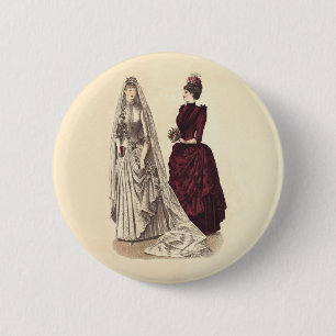 Antique Wedding Pinback Button
